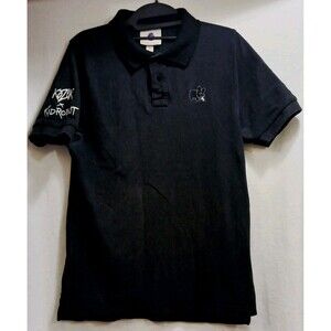 Kidrobot Ltd Polo Black Smokin Frank Kozik Bunny Rabbit Embroidered Small Note